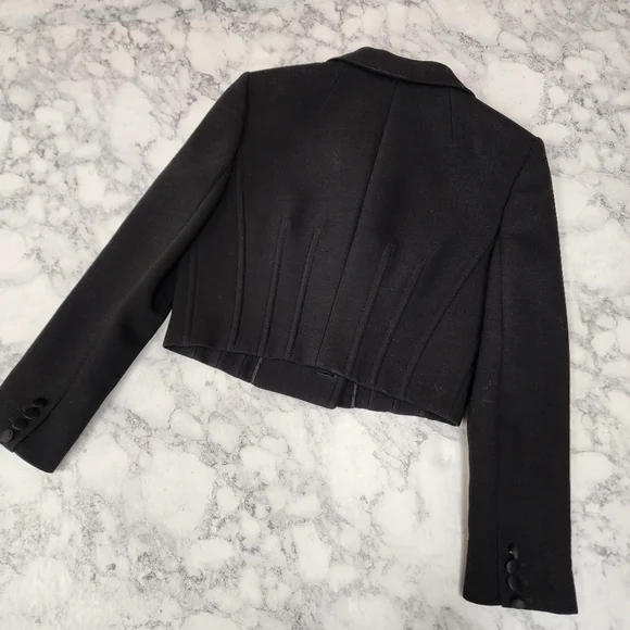 Dolce & Gabbana Double Breasted Cropped Blazer with Boning